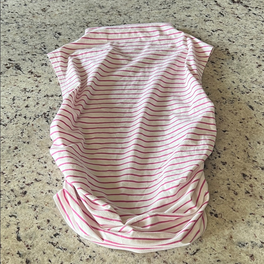 Anthropologie Maeve Pink and White Striped Shirt